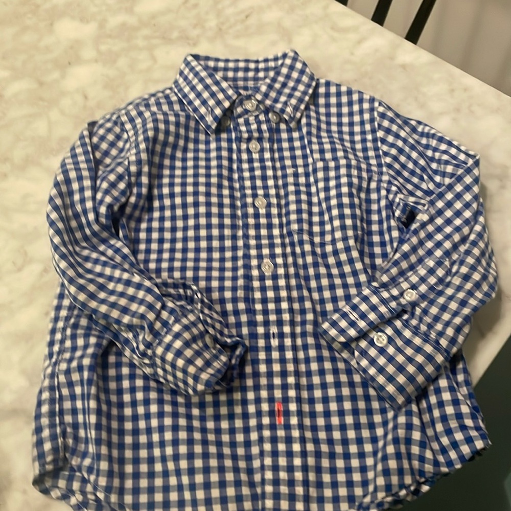 Crewcuts gingham button down size 2